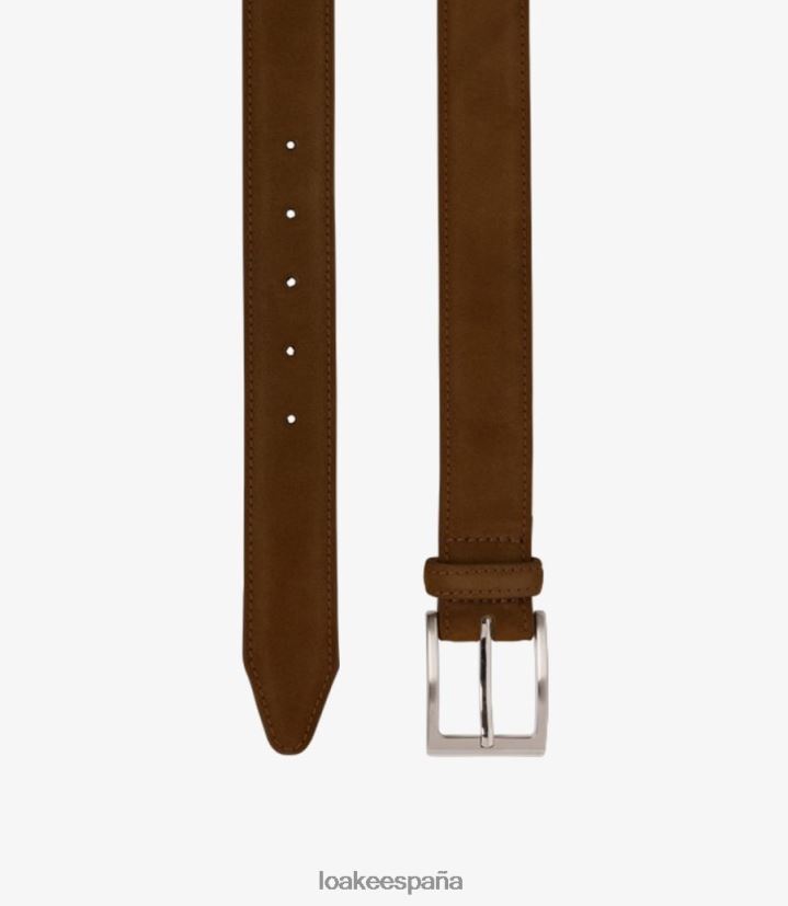 accesorios Loake cinturón de william ante marrón 8LF0BH215