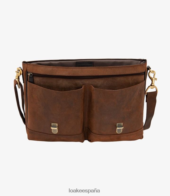 cuero Loake maletín blackfriars ante encerado marron 8LF0BH229