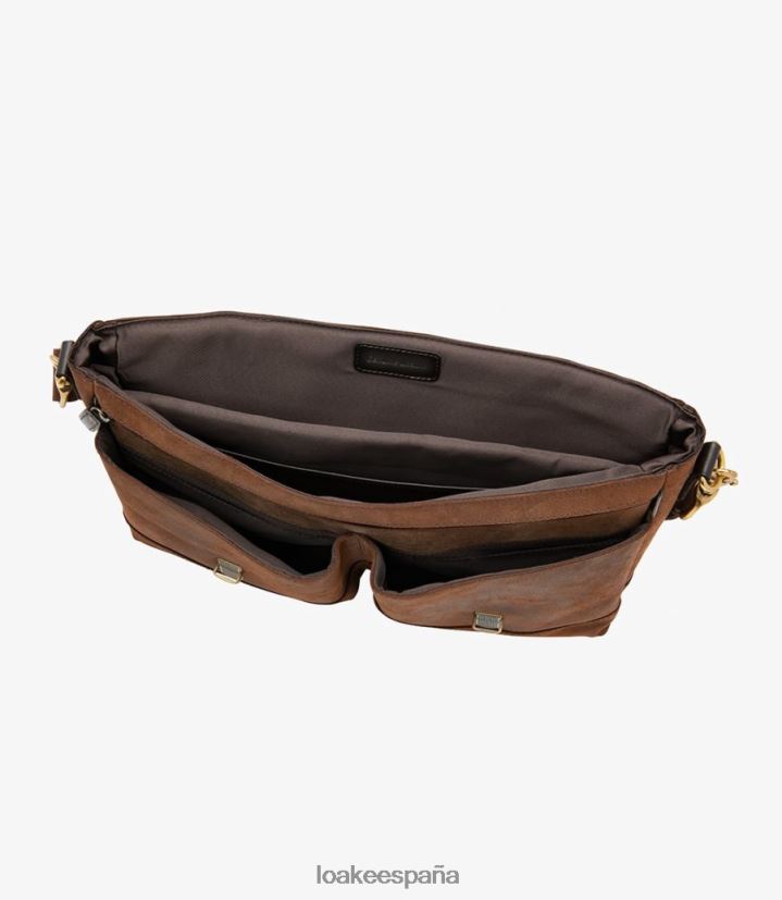 cuero Loake maletín blackfriars ante encerado marron 8LF0BH229