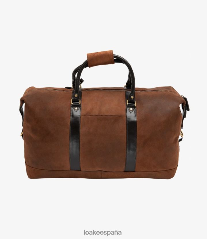 cuero Loake bolsa de fin de semana de cornualles ante encerado marron 8LF0BH223