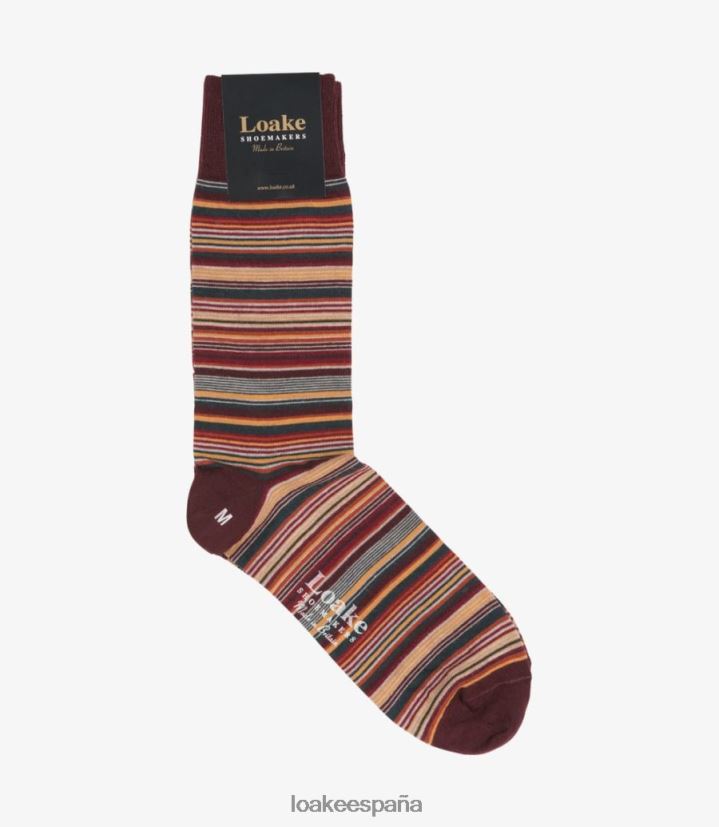 accesorios Loake calcetines vino raya estrecha multicolor 8LF0BH262